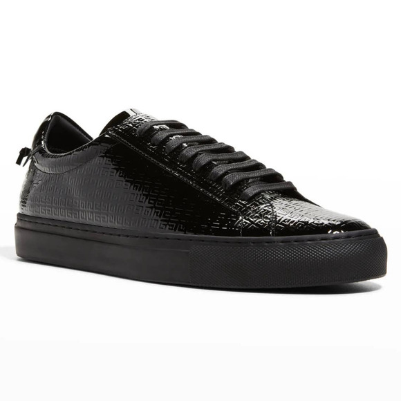 Givenchy Women's Urban Street Allover Logo Monogram Black Patent Leather Sneaker - Picture 2 of 16